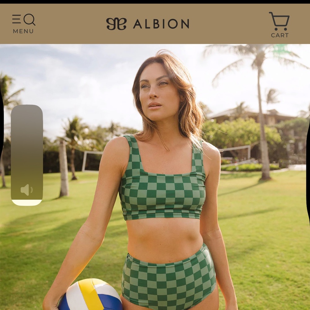 Olivia Green Checkered Bikini Set
